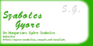 szabolcs gyore business card