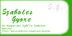 szabolcs gyore business card